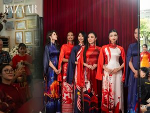 NTK Việt Hùng trình diễn áo dài tại tư gia cho đoàn ngoại giao ASEAN缩略图