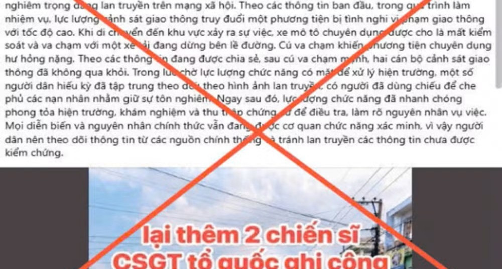 Công an Cà Mau làm rõ tin đồn CSGT truy đuổi phương tiện dẫn đến tai nạn缩略图 Công an Cà Mau làm rõ tin đồn CSGT truy đuổi phương tiện dẫn đến tai nạn缩略图