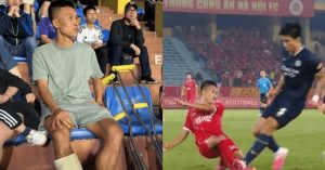 Cái chân phải hai lần gặp chấn thương Doãn Ngọc Tân: Từng gãy xương mác, nay đứt dây chằng sau pha bóng Văn Hậu缩略图