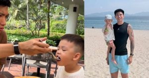 Doãn Hải My cùng chồng cầu thủ 1m87 đưa con trai đi biển, mẹ diện bikini đẹp nõn nà, bố khéo chăm con缩略图